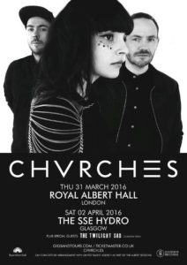 CHVRCHES gigs 2016 poster